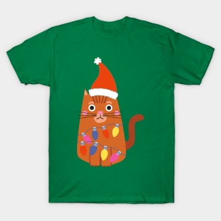 Tangled Christmas Cat T-Shirt